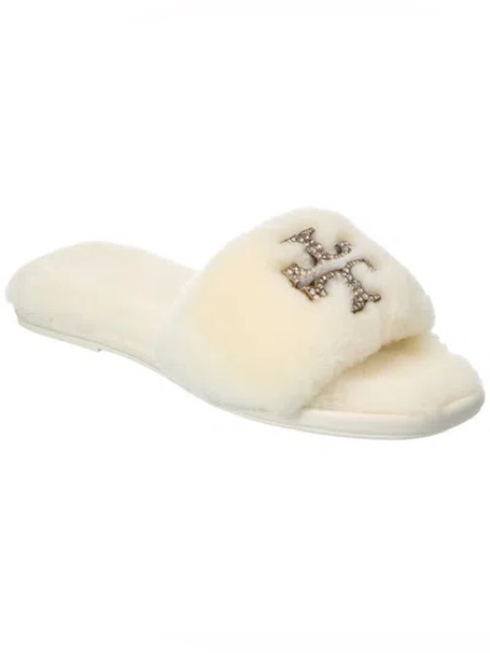 Tory Burch Everly Jeweled Shearling Slide